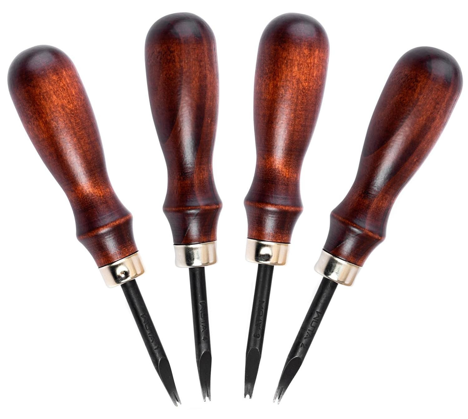 Professionele leerafwerking gereedschap set van 4