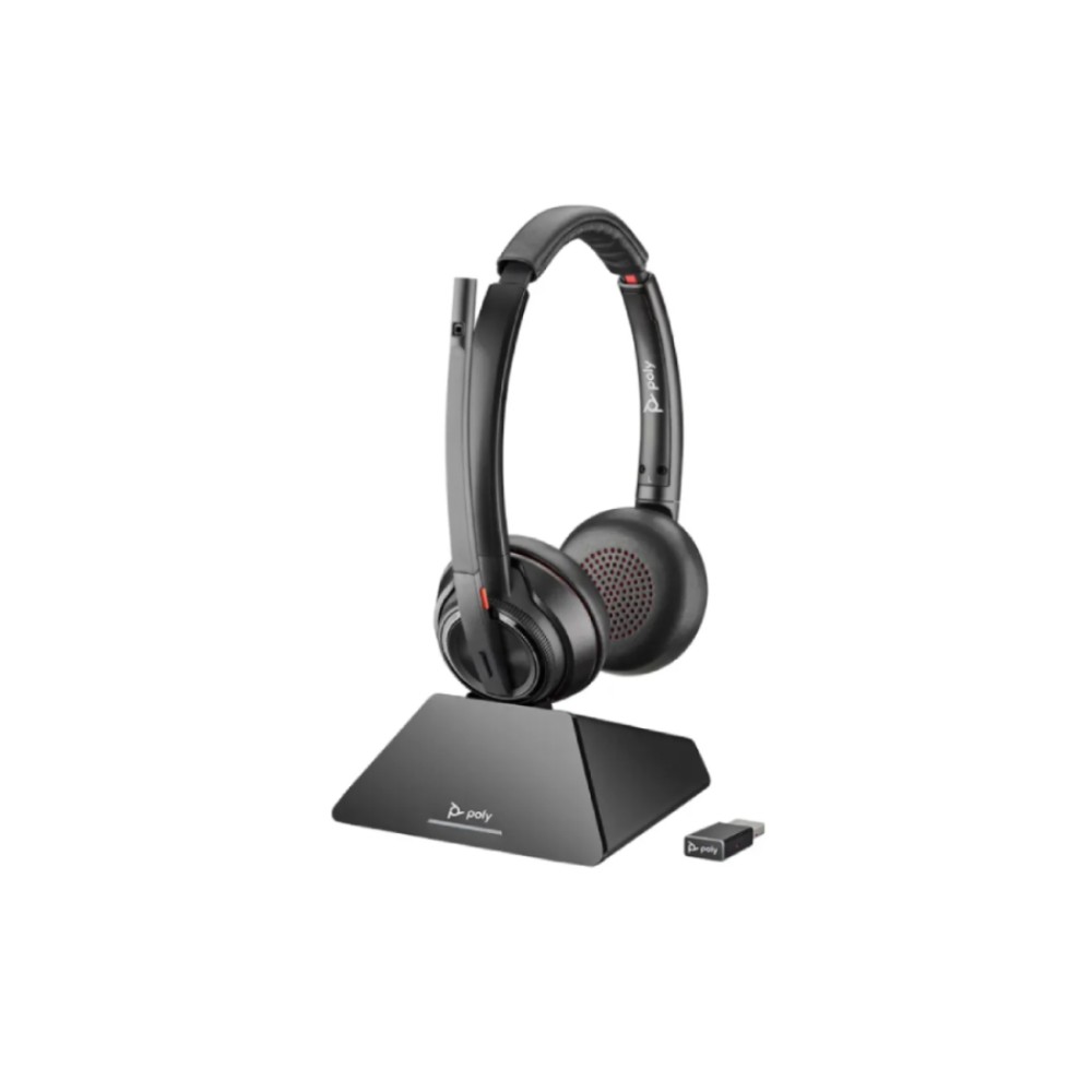 Poly Savi 8220 UC Stereo Wireless Binaural Headset - Black