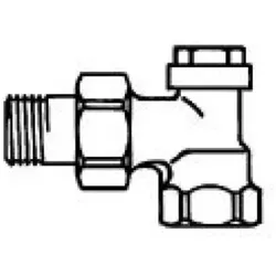 Honeywell Radiator Verschraubung Verafix 1/2 Eck vernickelt mit Entleerung, V2400E0015