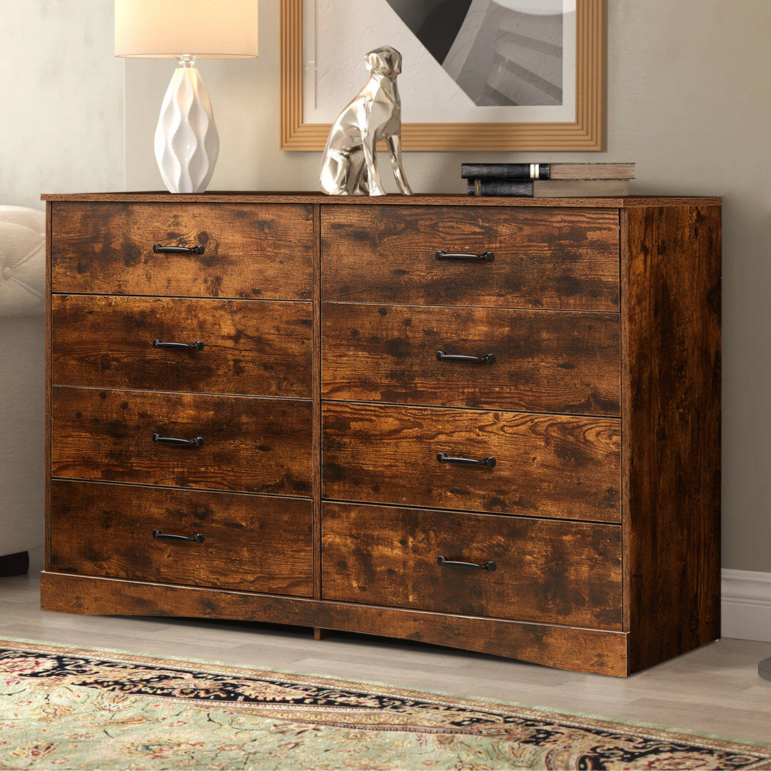 Rio 140 cm W Chest of 6 Drawers Brown 86cm H X 140cm W X 40cm D