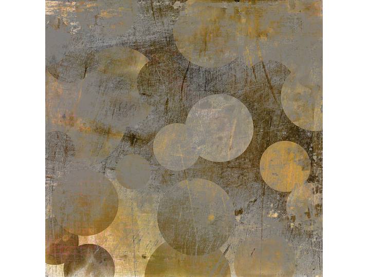 Acrylglasbild QUEENCE Goldene Punkte, Kunstdruck Abstrakt , braun (farbe bild(er): gold,goldfarben), B:100cm H:100cm, Acrylglas, Bilder, Acrylglasbild, mit schwebender 3D Tiefenwirkung, dank der rahmenlosen Befestigung