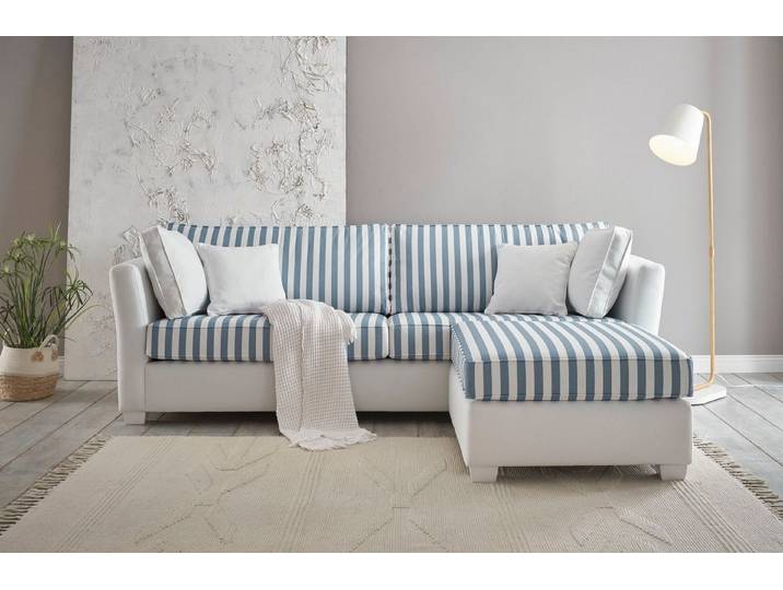 Home affaire Polsterecke CALIFORNIA, 2 Teile, maritimer Landhausstil, Ecksofa, Hocker links / rechts montierbar