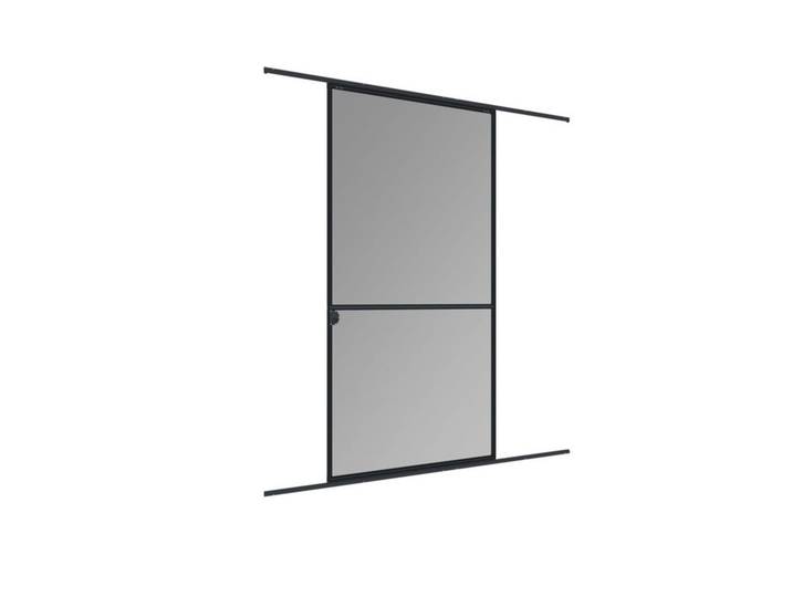 Fliegengitter Tür 120x240 cm Anthrazit ohne Bohren