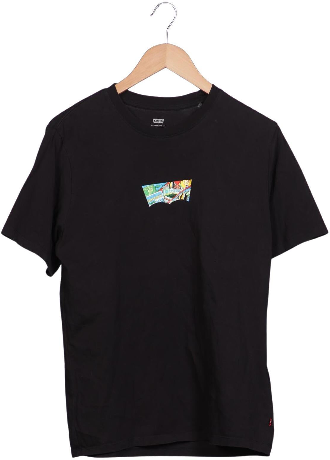 Levis Herren T-Shirt, Schwarz, Gr. S, Baumwolle - Second Hand
