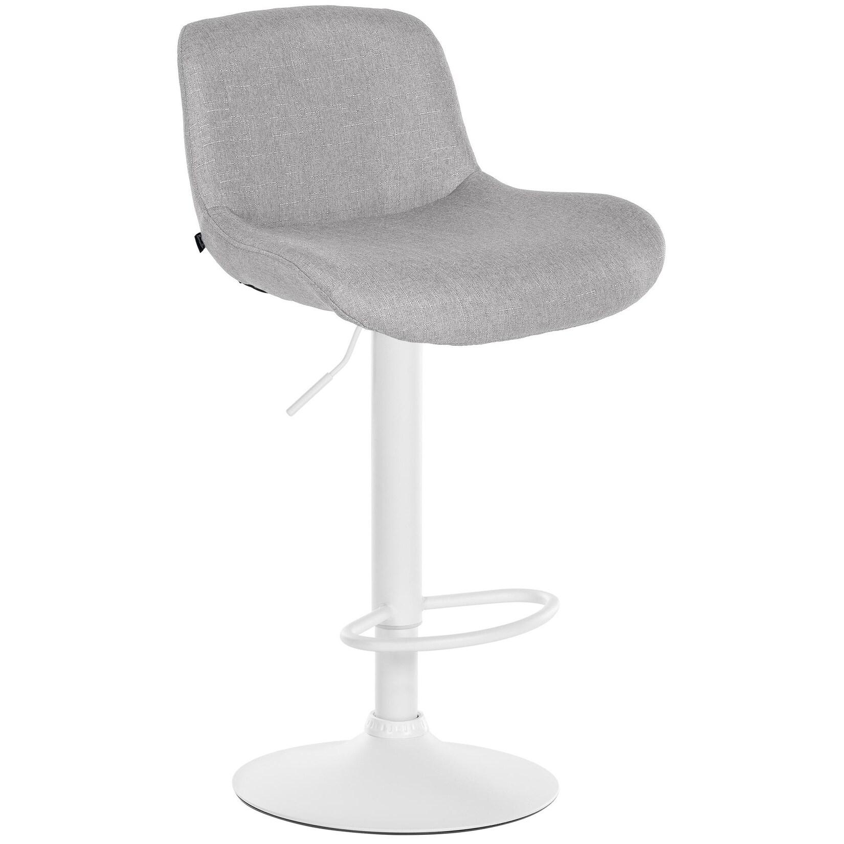CLP Barhocker Solon Weiß Stoff Farbe: hellgrau, Material: Stoff
