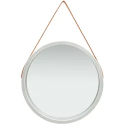 vidaXL Wandspiegel mit Gürtel 60 cm Silbern