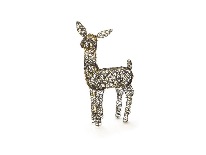 STT LED Dekofigur Wicker deer , braun, H: 66cm, Leuchten, LED Dekofigur