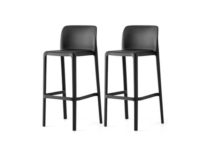 Connubia, 2 Hocker Bayo 100% recyceltes Polypropylen schwarz matt