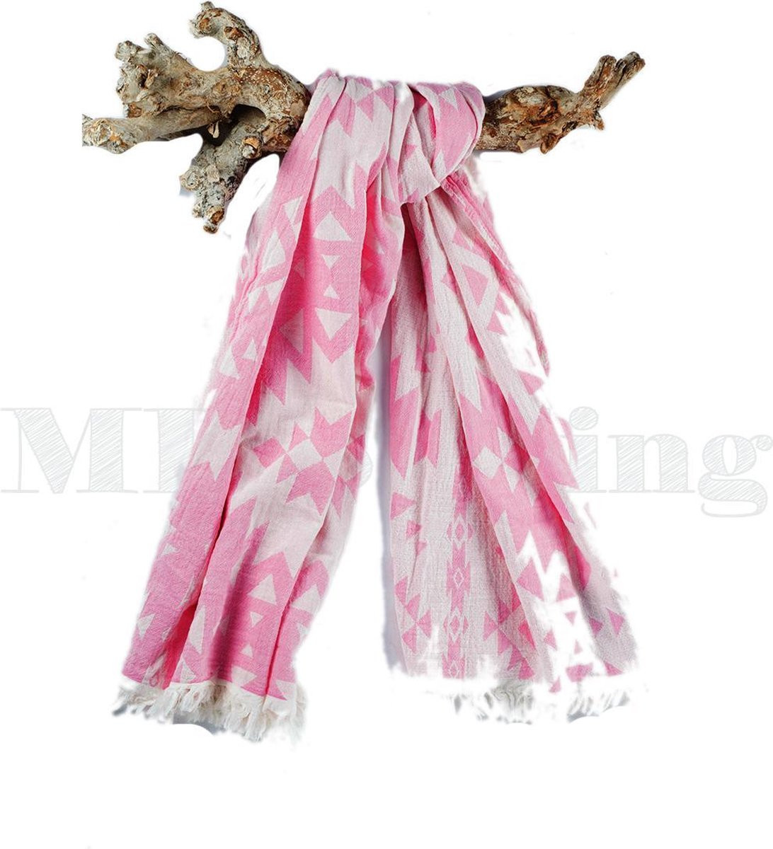 Hamamdoek Strandlaken Saunadoek Kelim Pink - Roze