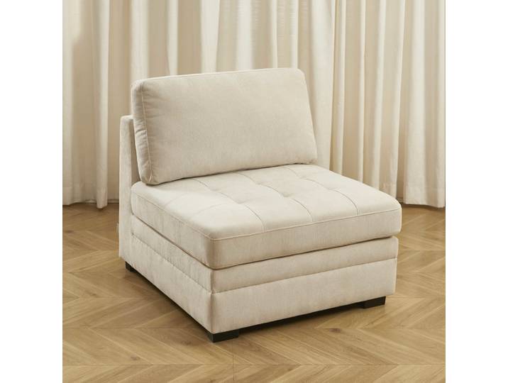 Chauffeuse 1 place tissu chenille beige
