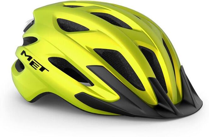 Met Crossover Mips Cykelhjelm – Limegul Metallic/mat, Xl (60–64 Cm)