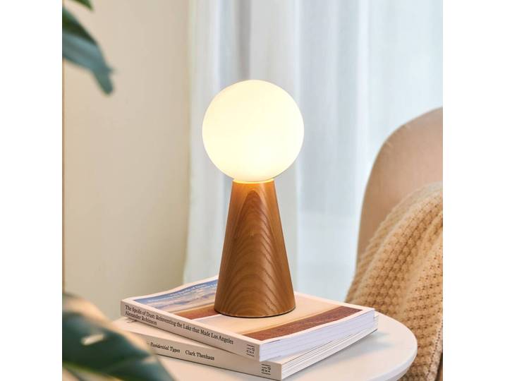 Pauleen Tischlampe Woody Soul, Holz hell, für Wohn- / Esszimmer, Holz, Junges Wohnen, Kugellampe