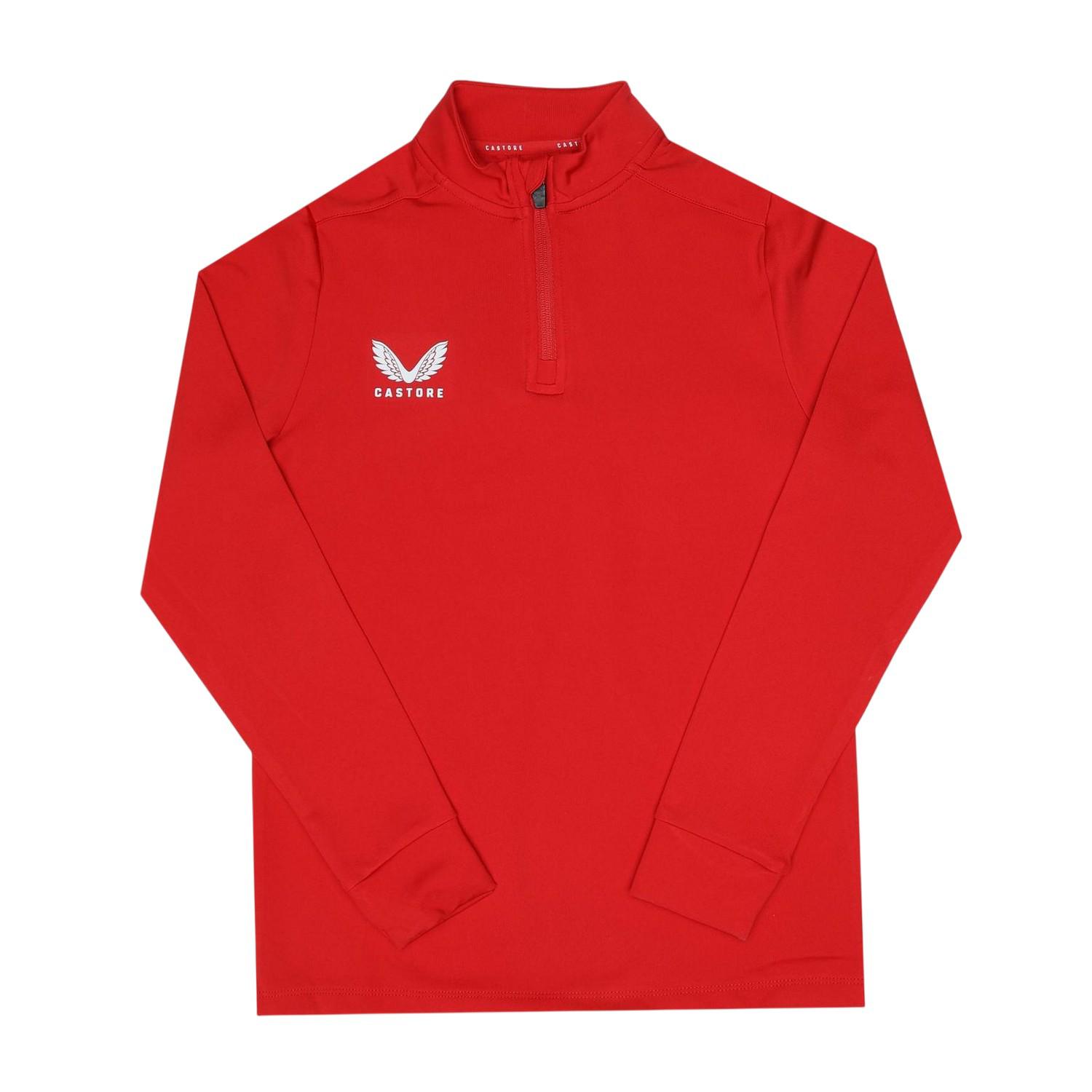 Castore Kinder/Kids Adapt Sweatshirt met Kwart Ritssluiting (Rood)
