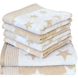 Dyckhoff Frottiertücher Stars sand Duschtuch 70 x 140 cm