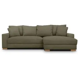 Aucune, Sofa + Bettsofa, Wendbares Ecksofa mit Schlaffunktion – 3-Sitzer – MALLO – Khakifarbener Cordstoff (3-Sitzer, Ecksofa)