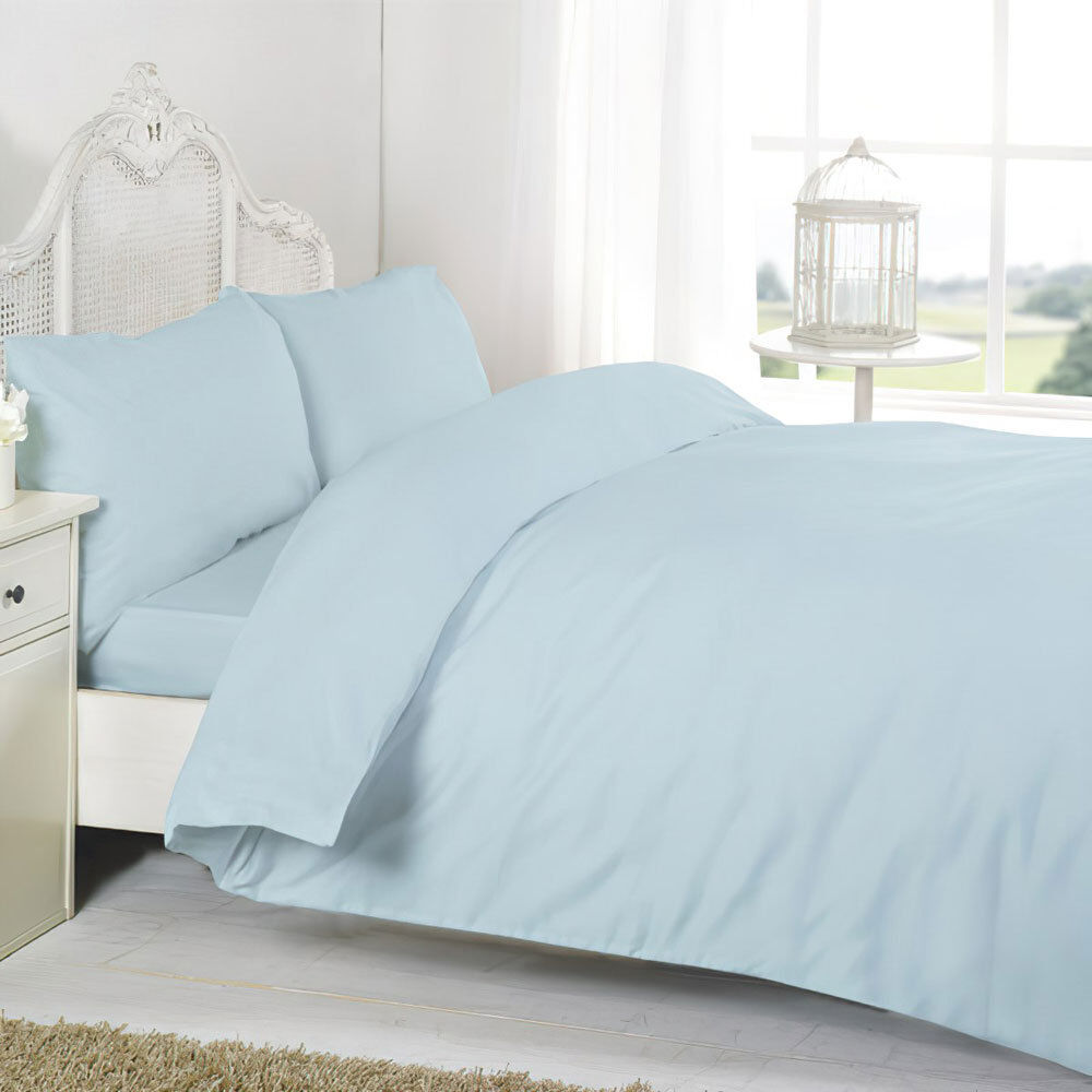 Ebern Designs Brittneyann Satin Solid Colour Duvet Cover Set with Pillowcases Included Aqua Super King Duvet Cover + 2 Standard Pillowcases