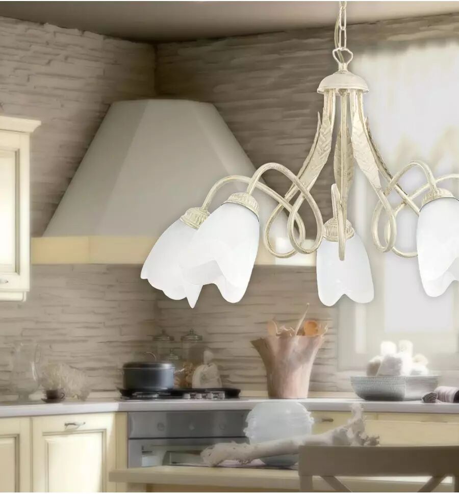 Onli LAMPADARIO DOPPIO GIRO 5L COL. AVORIO