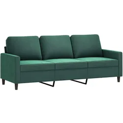 vidaXL 3-Sitzer-Sofa Dunkelgrün 180 cm Samt