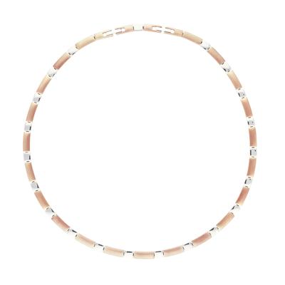 Gliederkette TITANIA "Titancollier", grau (roségoldfarben), Halsketten, Damen, Titan, Gliederkette, bicolor