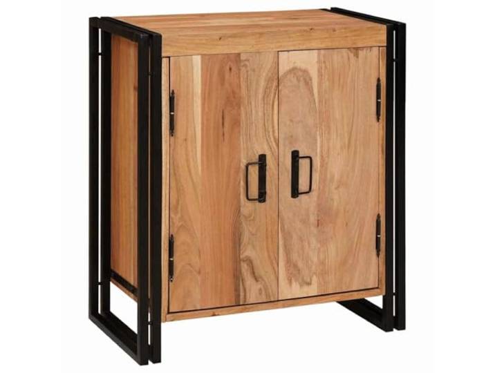 KUPTYERFG Nachttisch Braun 66x35x76 cm Massivholz Akazie Beistelltisch Rustikaler Kommodenschrank mit Schublade und offenen Fächern für Ordnung in Schlafzimmer und Wohnbereich.