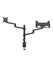 Neomounts Befestigungskit Spannbefestigung für Tisch VESA-Adapter Notebook-Ablage Tisch-Kabeldurchführung Monitorarm Notebookschacht-Arm vollbeweglicher einstellbarer Arm LCD-Display/Notebook Stahl Schwarz Bildschirmgröße: 43.2-68,6 cm LCD display / 29.5- (DS20-425BL2)