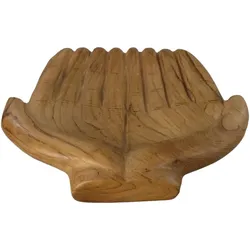HSM Collection Dekoschale offene Hände Teakholz, 35x30x10 cm