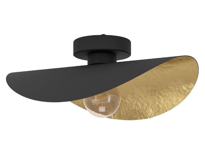 Plafonnier noir Saceda avec détails dorés
