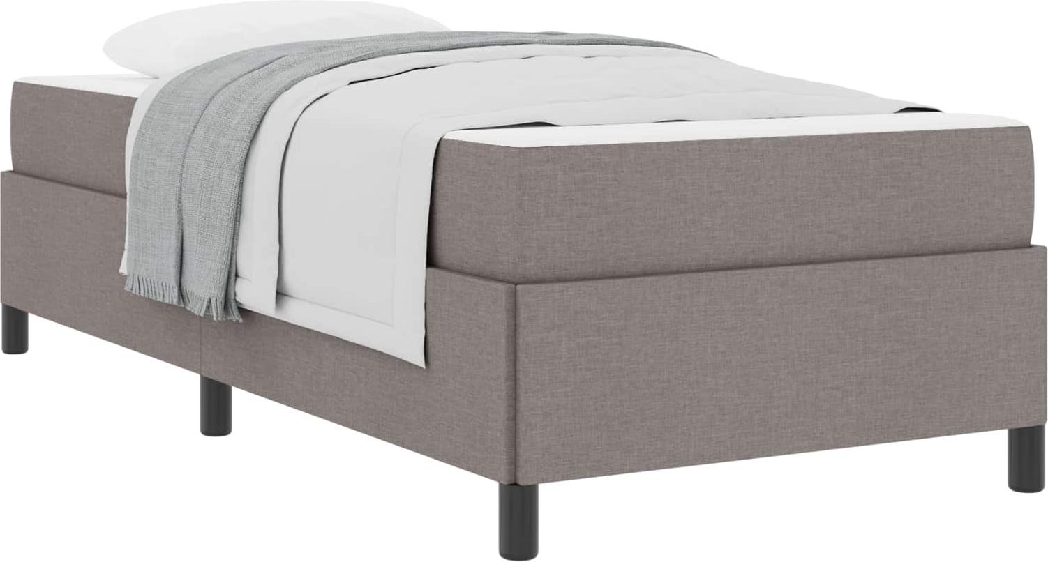 Boxspringbett mit Matratze, für 1 Person, Holzwerkstoff, mittelfeste Taschenfedern, 90 x 200 cm, Taupe