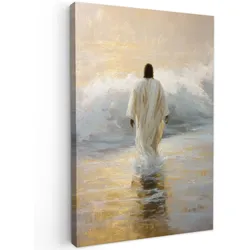 LEINWANDBILD Gemälde - Welle - Jesus - Abstrakt Wanddeko 40x60 cm