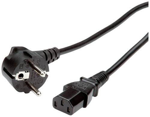 Roline green Strom Anschlusskabel [1x Schutzkontakt-Stecker - 1x Kaltgeräte-Buchse C13] 1.8 m Schwarz