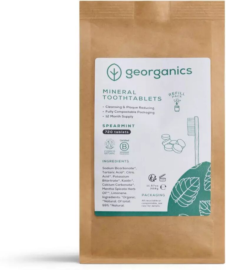 Georganics Peppermint Mineral Toothpaste in Tablets 720 Units