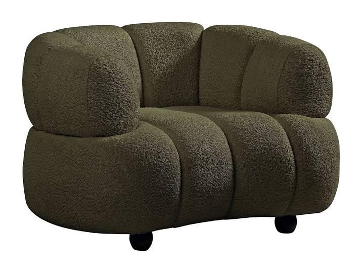 Fauteuil en tissu bouclette vert COLIANI