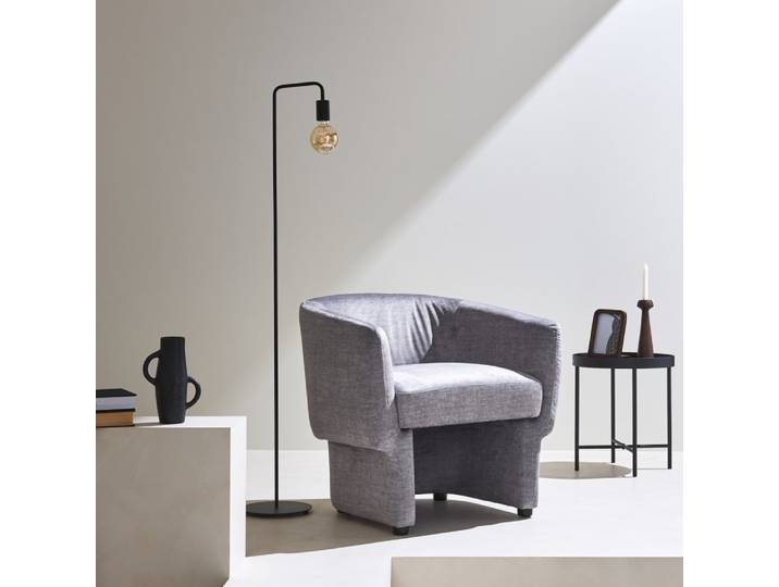 Fauteuil relax aux formes arrondies gris clair
