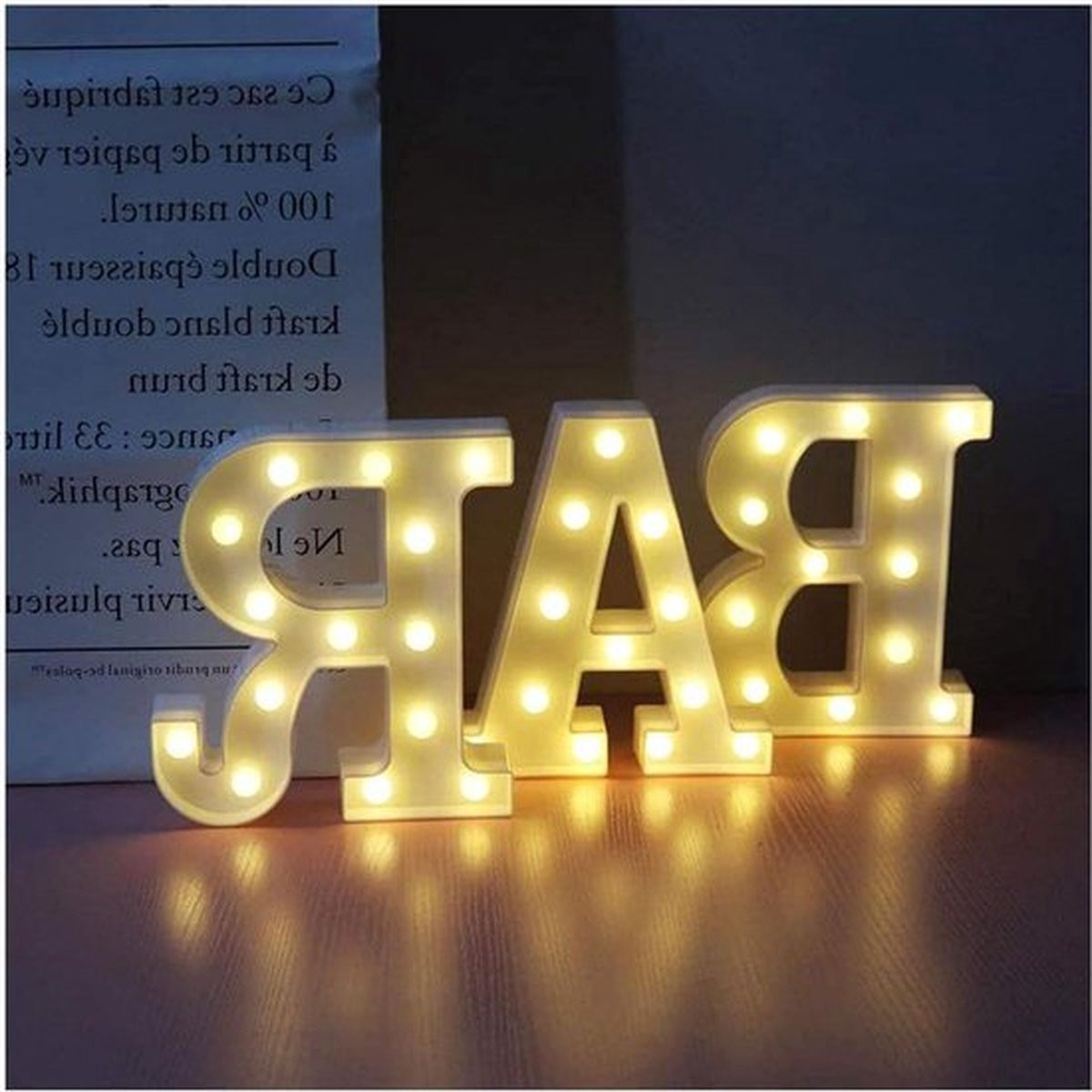 LED Marquee Letter BAR Teken Lamp - Witte Retro Verlichte Letter Decoratie - Batterij Aangedreven