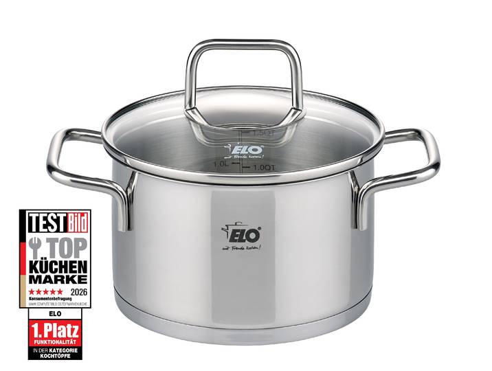 Fleischtopf ELO Citrin , silber (edelstahlfarben), H:9,5cm Ø:14cm, Töpfe, Fleischtopf, Induktion