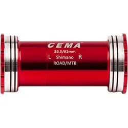 CEMA Innenlager BB86-BB92 für Shimano W: 86,5/92 x ID: 41 mm Edelstahl - rot, Interlock