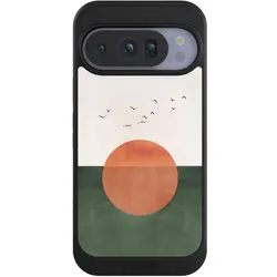Nivocase Hülle für Google Pixel 10 Pro Handyhülle NIVOcore Case Schwarz Sonnenschein Sonnenuntergang Vogel (Google Pixel 10 Pro), Smartphone Hülle, Schwarz
