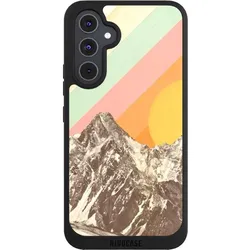 Nivocase Handyhülle für Samsung Galaxy A54 5G Hülle NIVOpure Case Schwarz Berg Retro Sonnenschein (Samsung Galaxy A54 5G), Smartphone Hülle, Schwarz