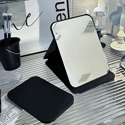 Uplifted Goods Portable PU Leather Desktop Makeup Mirror 6.50 X 4.33in