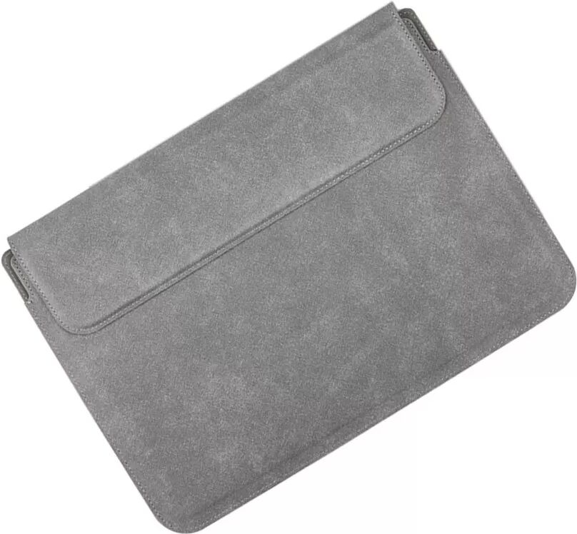 INF Leder Laptop Hülle 15/16 Zoll kompatibel mit Macbook, Dell, Lenovo - Multifunktional Schutzhülle Grau