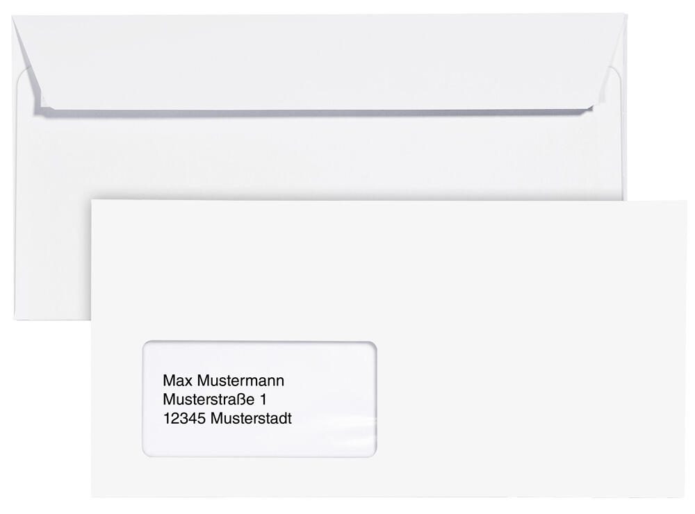 MAILmedia Briefumschläge DIN lang+ mit Fenster haftklebend 30123542