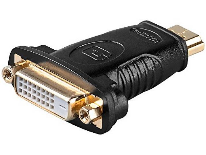 Goobay 68930 HDMI/DVI-D-adapter, goudkleurig