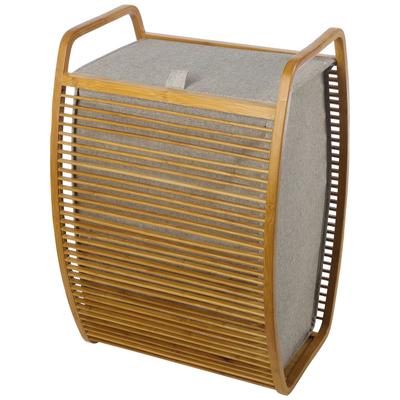 Wäschekorb MÖVE, grün (wood), B:40cm H:60cm T:35,5cm, Stoff, Wäschesammler, Wäschekorb, mit innovativen Bambusrahmen