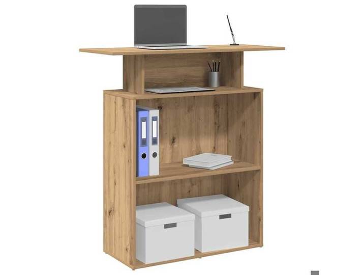 Bureau de réception - MANGO - chêne artisanal 100x40x104 cm bois ingénierie b36