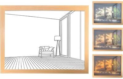 Uplift Essentials Decorative LED Light Painting USB Dimming Lamp empty Room