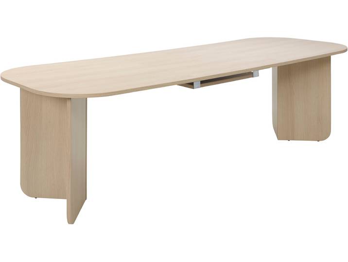 Esstisch TOM TAILOR HOME ROUNDED TABLE , beige (light oak, light oak, light oak), B:260cm H:76cm T:90cm, Tische, Esstisch, Tischplatte und -beine mit gerundeten Ecken.
