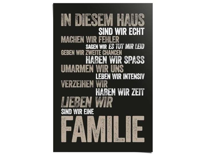REINDERS Poster, In diesem Haus, Küche, Poster, Wanddeko, Room Decor, Bilderdruckpapier, Mehrfarbig, 91,5 x 61