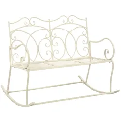 vidaXL Gartenbank 104 cm Eisen Antik Weiß