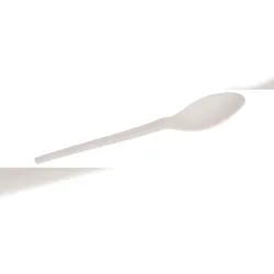 packbio Bio Mehrweg-Kaffeelöffel weiß 12,6 cm CPLA, kompostierbar Pack (50 Stück)