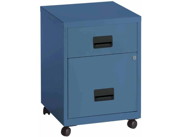 Caisson de rangement en acier - PIERRE HENRY - 2 tiroirs - Bleu
